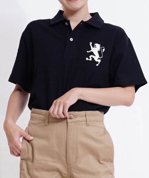 GIORDANO(ジョルダーノ)/ビッグライオン刺繍ドライストレッチ半袖ポロシャツ/img12