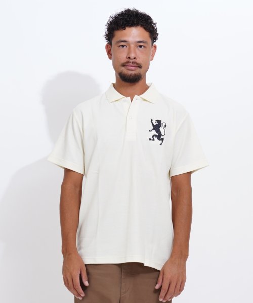 GIORDANO(ジョルダーノ)/ビッグライオン刺繍ドライストレッチ半袖ポロシャツ/img16