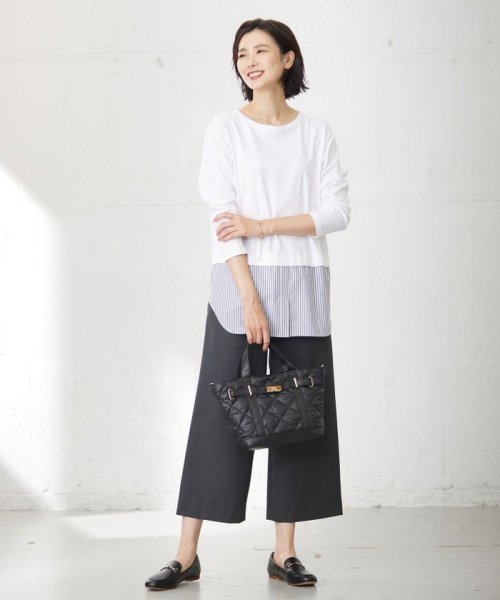 J.PRESS LADIES（LARGE SIZE）(J．プレス　レディス（大きいサイズ）)/【WEB限定カラーあり・洗える】T/Rアルガンシルク ワイド パンツ/img03