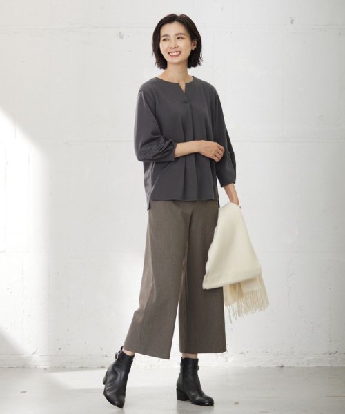 J.PRESS LADIES（LARGE SIZE）(J．プレス　レディス（大きいサイズ）)/【WEB限定カラーあり・洗える】T/Rアルガンシルク ワイド パンツ/img13