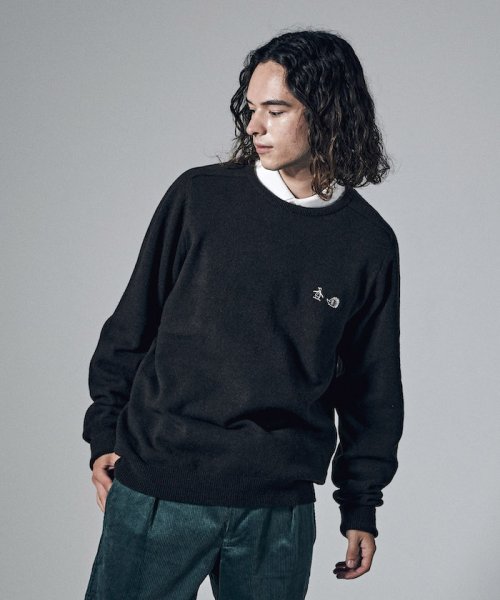 Penguin by Munsingwear(ペンギン　バイ　マンシングウェア)/【Penguin by CLUBHAUS】LAMS WOOL SADDLE SHOULDER CREW SWEATER/img01