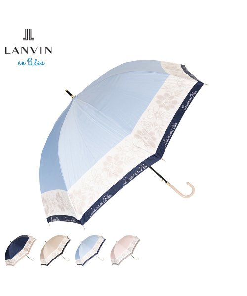 LANVIN en Bleu(ランバン オン ブルー)/ランバン オン ブルー LANVIN en Bleu 傘 長傘 雨傘 ジャンプ傘 レディース 60cm 軽量 耐風 UMBRELLA ネイビー ベージュ サック/img01