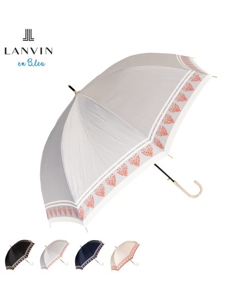 LANVIN en Bleu(ランバン オン ブルー)/ランバン オン ブルー LANVIN en Bleu 傘 長傘 雨傘 ジャンプ傘 レディース 60cm 軽量 UMBRELLA ブラック ライトグレー ネイビー/img01