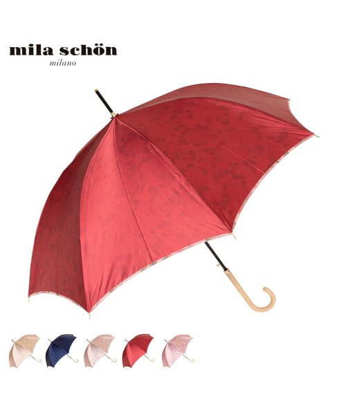 mila schon(ミラ・ショーン)/ミラショーン mila schon 傘 長傘 雨傘 レディース 60cm 軽量 花柄 プリント LONG UMBRELLA オフホワイト ネイビー ベージュピン/img01