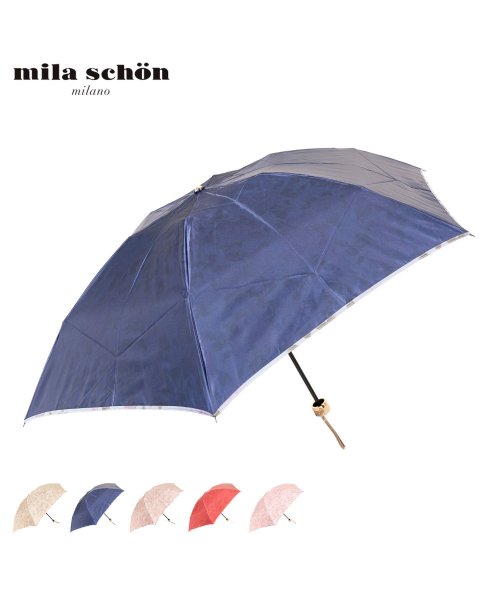 mila schon(ミラ・ショーン)/ミラショーン mila schon 傘 折り畳み 雨傘 レディース 55cm 軽量 花柄 プリント FOLDING UMBRELLA オフホワイト ネイビー ベ/img01