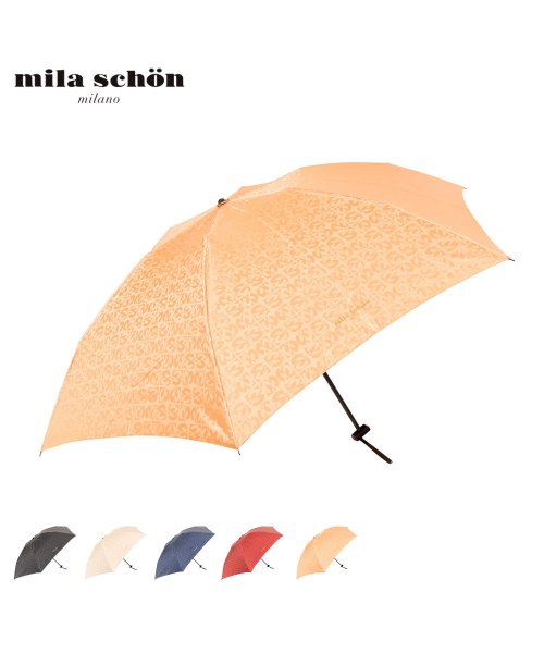 mila schon(ミラ・ショーン)/ミラショーン mila schon 傘 折り畳み 雨傘 レディース 55cm 軽量 ジャガード FOLDING UMBRELLA ブラック オフホワイト ネイビ/img01