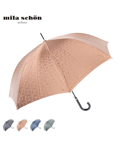 mila schon(ミラ・ショーン)/ミラショーン mila schon 傘 長傘 雨傘 メンズ 65cm 軽量 ジャガード LONG UMBRELLA ブラック ブラウン ブルー ダーク グリーン/img01