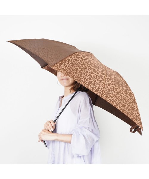 mila schon(ミラ・ショーン)/ミラショーン mila schon 傘 折り畳み 雨傘 メンズ 60cm 軽量 ジャガード FOLDING UMBRELLA ブラック ブラウン ダーク グリー/img17