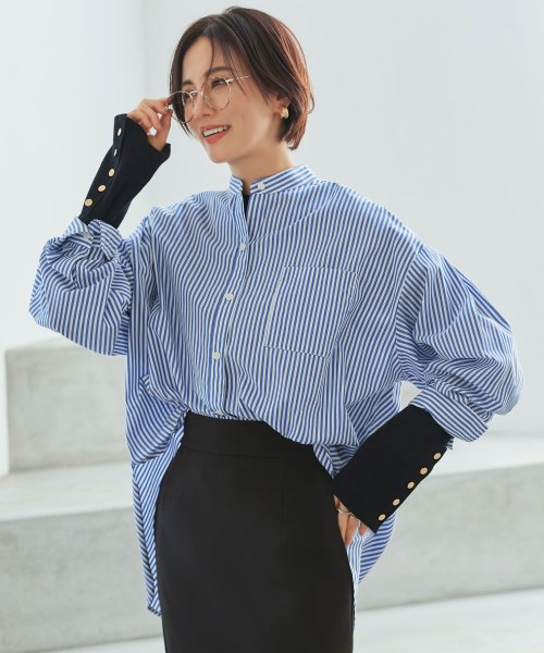 RUIRUE BOUTIQUE(ルイルエブティック)/STRIPED OVERSIZE LONG SLEEVE SHIRTS ストライプオーバーサイズ長袖シャツ(T1303)/img03