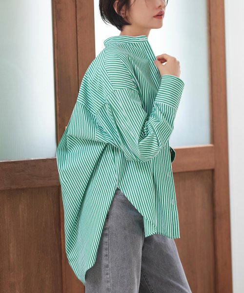 RUIRUE BOUTIQUE(ルイルエブティック)/STRIPED OVERSIZE LONG SLEEVE SHIRTS ストライプオーバーサイズ長袖シャツ(T1303)/img10