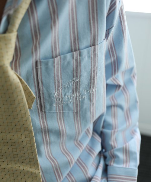 HOOK(HOOK（フック）)/HOOK －original－ 配色ストライプワンポイント刺繍長袖シャツ/img07