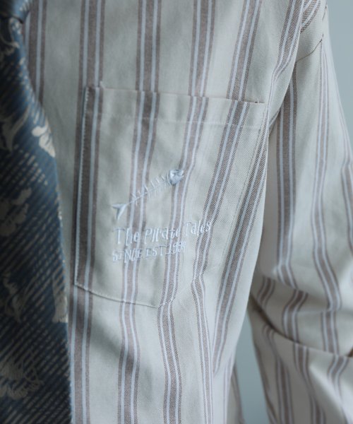 HOOK(HOOK（フック）)/HOOK －original－ 配色ストライプワンポイント刺繍長袖シャツ/img16