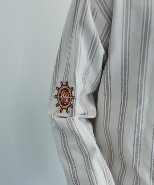 HOOK(HOOK（フック）)/HOOK －original－ 配色ストライプワンポイント刺繍長袖シャツ/img18