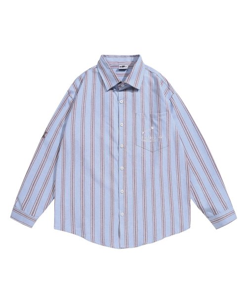 HOOK(HOOK（フック）)/HOOK －original－ 配色ストライプワンポイント刺繍長袖シャツ/img22