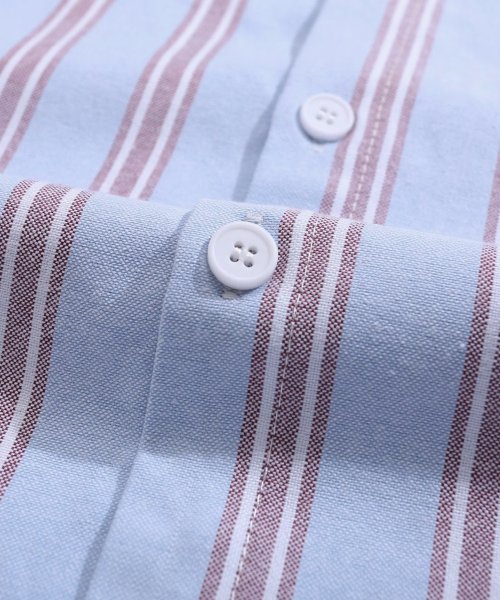 HOOK(HOOK（フック）)/HOOK －original－ 配色ストライプワンポイント刺繍長袖シャツ/img26