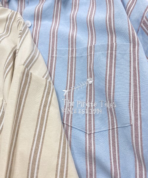 HOOK(HOOK（フック）)/HOOK －original－ 配色ストライプワンポイント刺繍長袖シャツ/img29