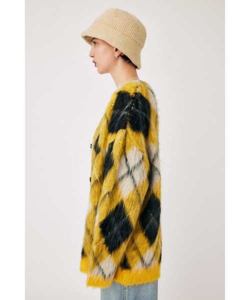 moussy(マウジー)/SHAGGY KNIT ARGYLE カーディガン/img02