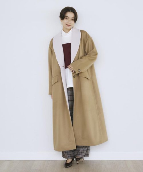 INED(イネド)/《大きいサイズ》ショールカラーロングコート《SUPERIOR CLOSET×TuiKauri》/img08