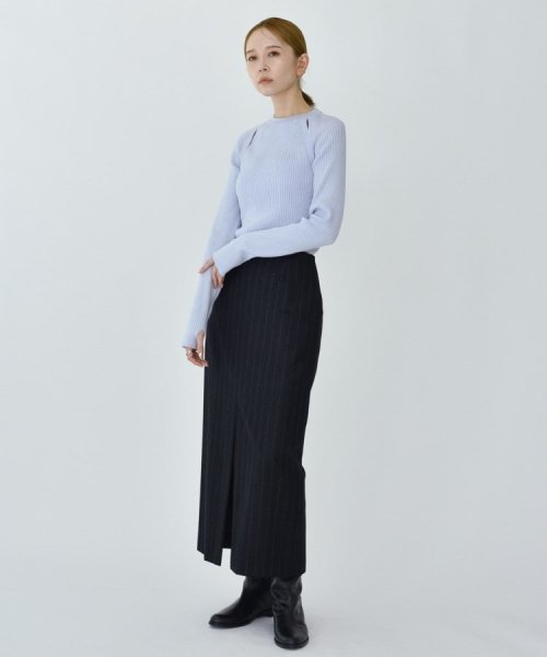 DRESSTERIOR(ドレステリア)/CODE A ｜ wool stripe slit long skirt/img05