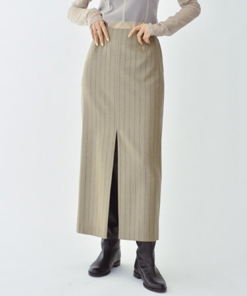 DRESSTERIOR(ドレステリア)/CODE A ｜ wool stripe slit long skirt/img09