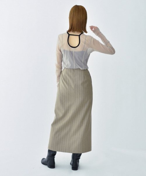 DRESSTERIOR(ドレステリア)/CODE A ｜ wool stripe slit long skirt/img12
