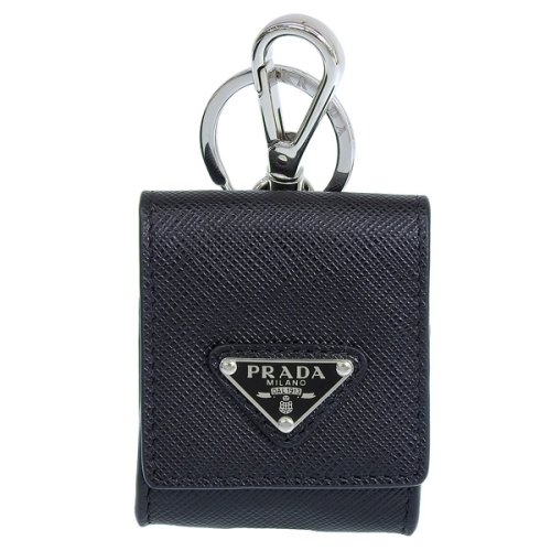 PRADA プラダ SAFFIANO TRAVEL サフィアーノ トラベル レザー Air Pods ケース イヤホン ケース フック付き SAFFIANO TRAVEL ケース