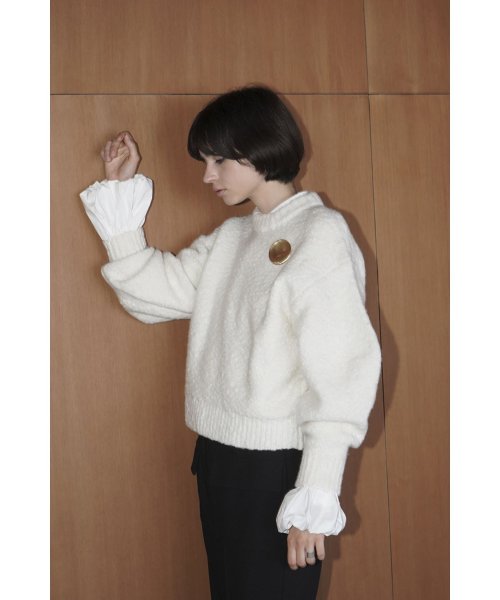 CLANE(クラネ)/BROOCH SET SOFT SLUB KNIT TOPS/img01