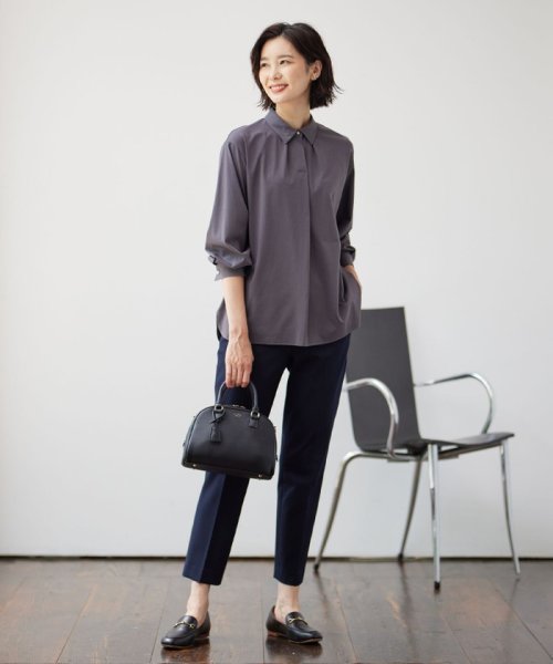 J.PRESS LADIES（LARGE SIZE）(J．プレス　レディス（大きいサイズ）)/【吸水速乾】OUKAプレーティング シャツカラー カットソー/img01