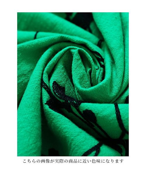 Sawa a la mode(サワアラモード)/舞い散る草花刺繍のコットンシャツチュニック/img04