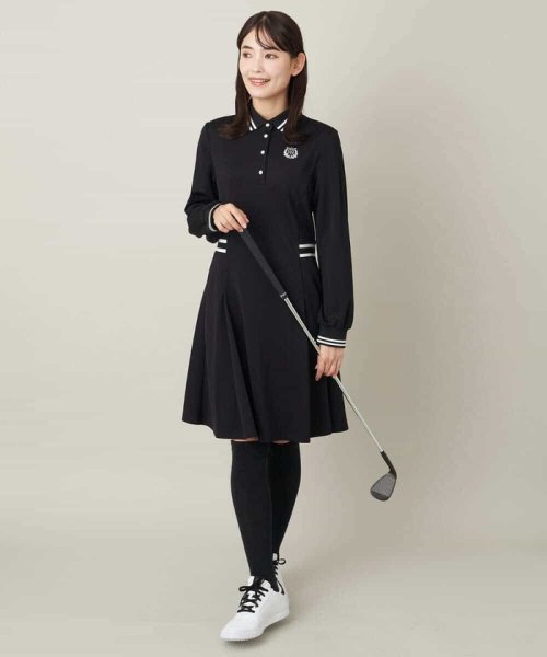 ゴルフウエア　ラインリブポロワンピース LE SOLEIL ソルソレイユ SOUS