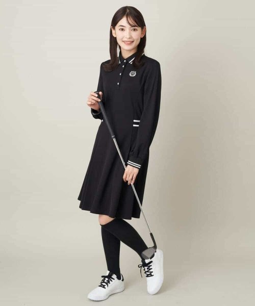 ゴルフウエア　ラインリブポロワンピース LE SOLEIL ソルソレイユ SOUS