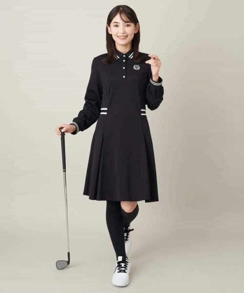 ゴルフウエア　ラインリブポロワンピース LE SOLEIL ソルソレイユ SOUS