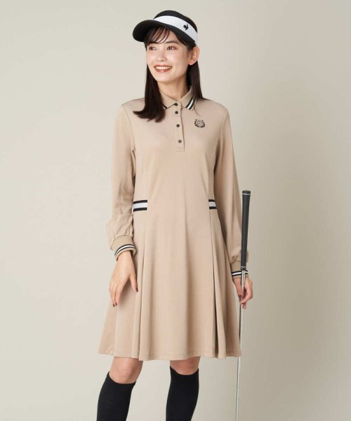ゴルフウエア　ラインリブポロワンピース LE SOLEIL ソルソレイユ SOUS