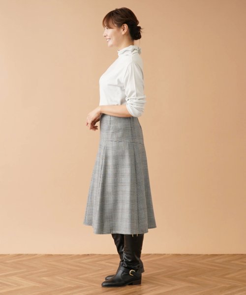 グレンチェックフレアスカート 