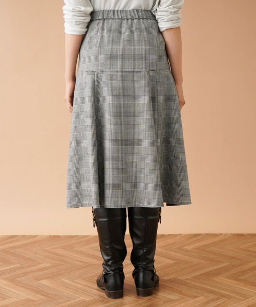 グレンチェックフレアスカート 