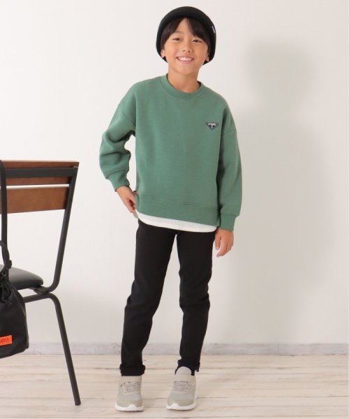 ikka kids(イッカ　キッズ)/裏起毛裾レイヤードワッペントレーナー（120〜160cm）/img14