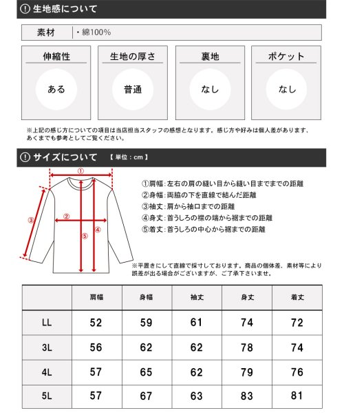 MARUKAWA(大きいサイズのマルカワ)/【CONVERSE】コンバース 大きいサイズ クルーネック長袖Tシャツ ロゴ 刺繍 ロンティー ロンT 2L 3L 4L 5L/img07