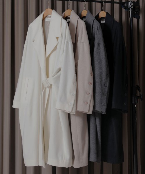 MIELI INVARIANT(ミエリ インヴァリアント)/Melton Wool Gown Coat/img01