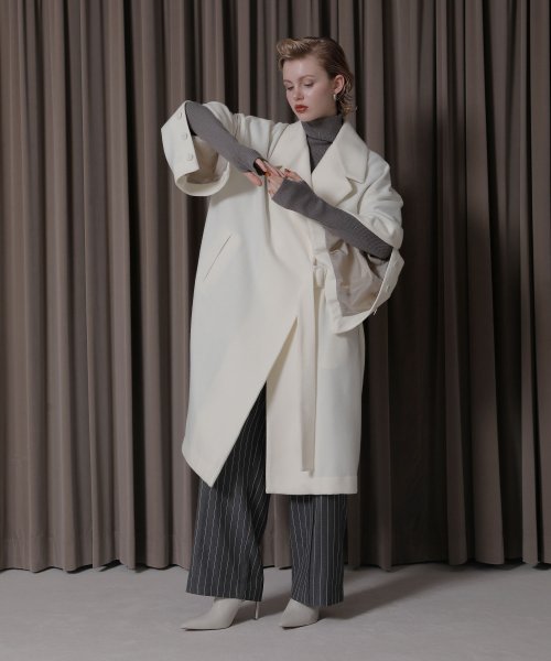 MIELI INVARIANT(ミエリ インヴァリアント)/Melton Wool Gown Coat/img19