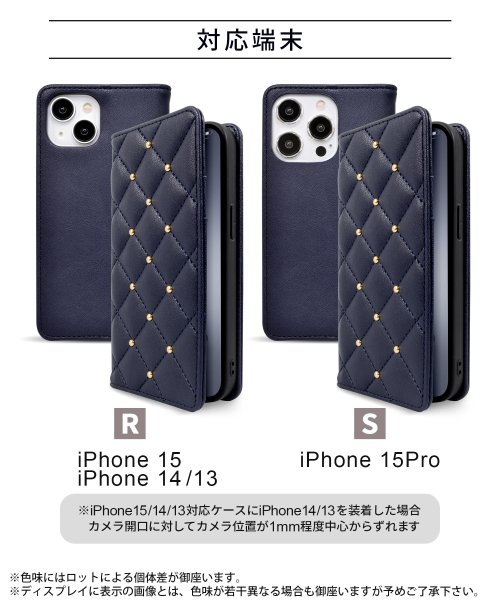 CECIL McBEE(セシルマクビー)/iPhone15 14 13 ケース 手帳型 ブランド セシルマクビー CECIL McBEE キルティング 手帳ケース iphone15 pro/img02