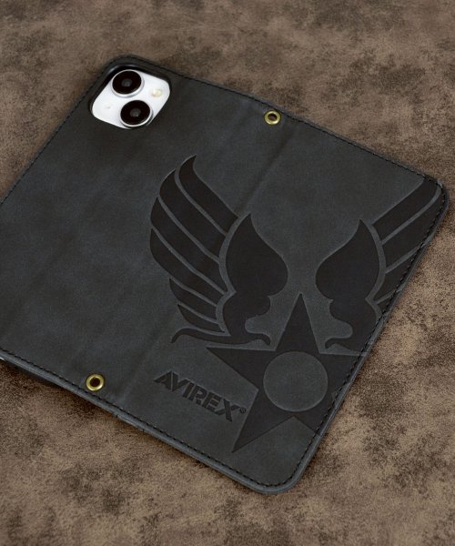 AVIREX(AVIREX)/iPhone15 iphone15 pro iphone14 13 AVIREX アヴィレックス 手帳型 ケース スタンプロゴスエード/img07