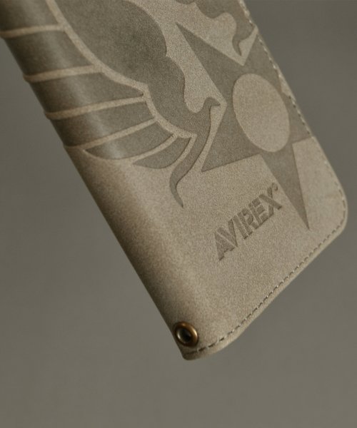 AVIREX(AVIREX)/iPhone15 iphone15 pro iphone14 13 AVIREX アヴィレックス 手帳型 ケース スタンプロゴスエード/img20