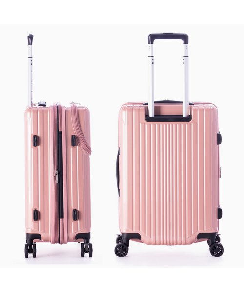 アジアラゲージ フィルパケ スーツケース Mサイズ フロントオープン トップオープン ストッパー 拡張 軽量 FiLPake ali－6060tp－22w トップオープン 6060TP 拡張＋45 ｜約