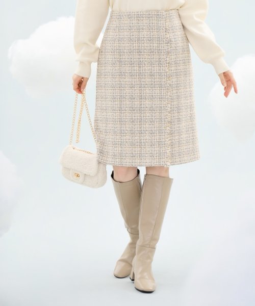 Couture Brooch(クチュールブローチ)/【セットアップ着用可能】モール・リボンヤーンツイードスカート/img12