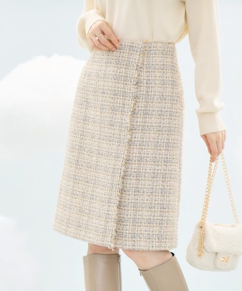 Couture Brooch(クチュールブローチ)/【セットアップ着用可能】モール・リボンヤーンツイードスカート/img14