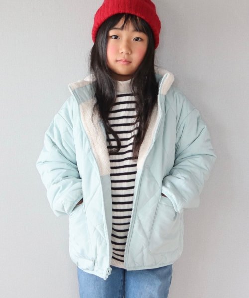 SHOO・LA・RUE(Kids) (シューラルーキッズ)/【110－140cm/撥水/2WAY】キルト×ボア リバーシブルブルゾン/img04