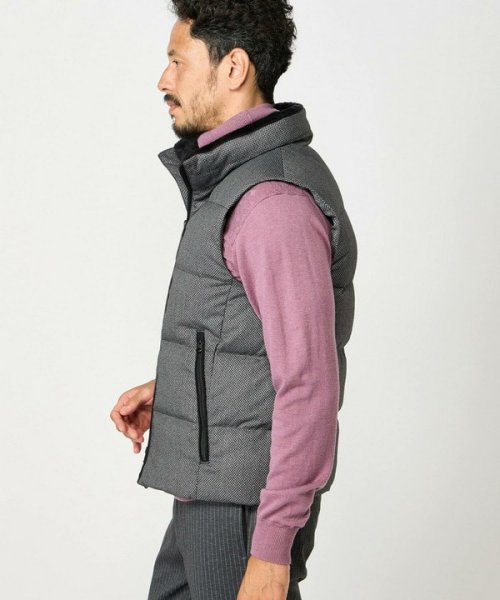 マイクロブロックチェックダウンベスト 