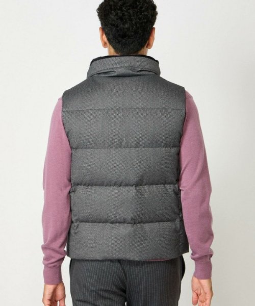 マイクロブロックチェックダウンベスト 