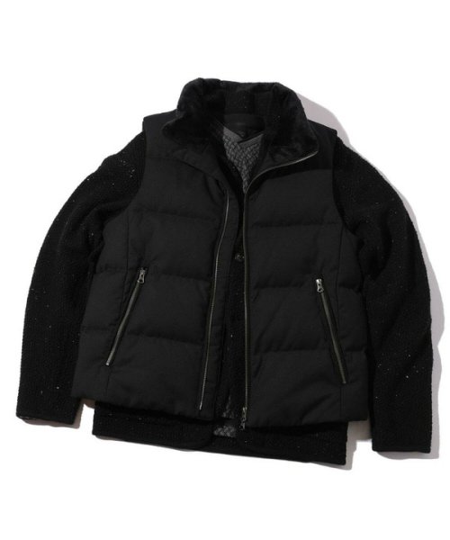 マイクロブロックチェックダウンベスト 