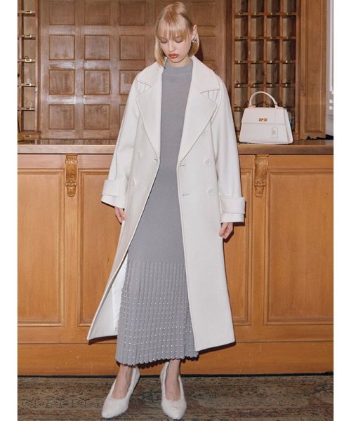 ウールマニッシュチェスターコート 素材 着丈 120cm バスト 113cm ゆき丈 5cm 前下がり 41cm 裾幅 193cm